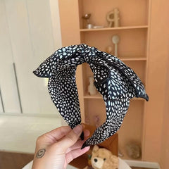 Leopard Print Headband Retro Bowknot Hair Hoop Non-slip Hair Accessories
