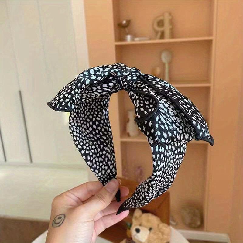 Leopard Print Headband Retro Bowknot Hair Hoop Non-slip Hair Accessories