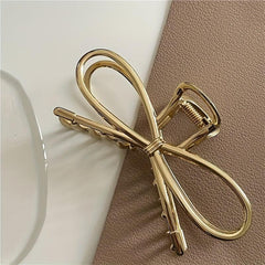 Golden Bowknot Hair Claw Clip Strong Hold Hair Jaw Clip Thick Hair Accessories