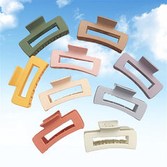 Large Shark Claw Retro Hollow Square Hair Clip for Women