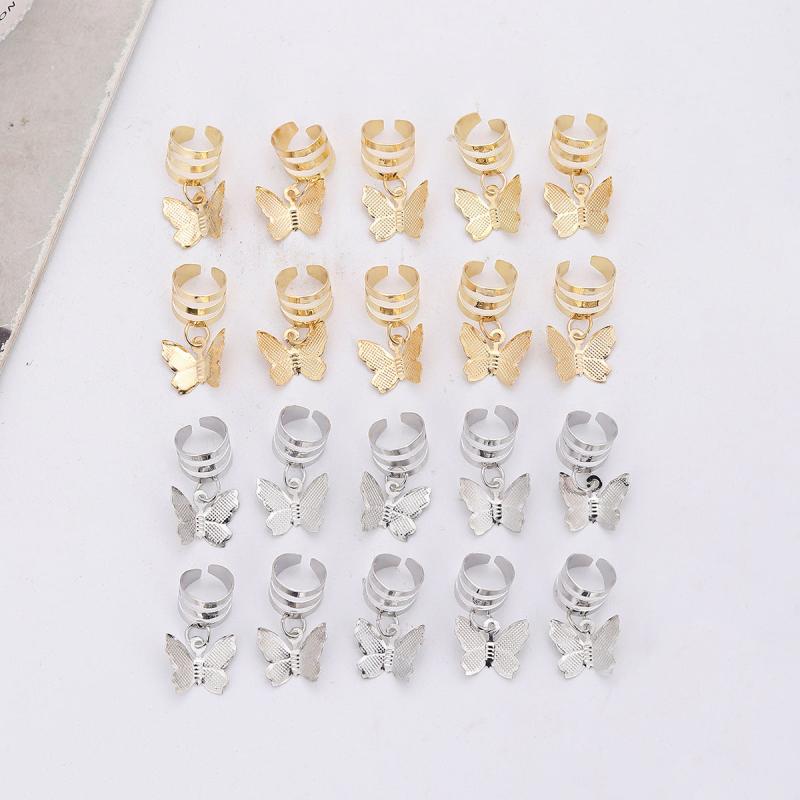 20pcs Butterfly Dreadlock Beads Rings Hair Styling Tool