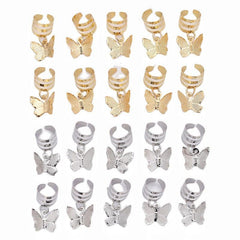 20pcs Butterfly Dreadlock Beads Rings Hair Styling Tool