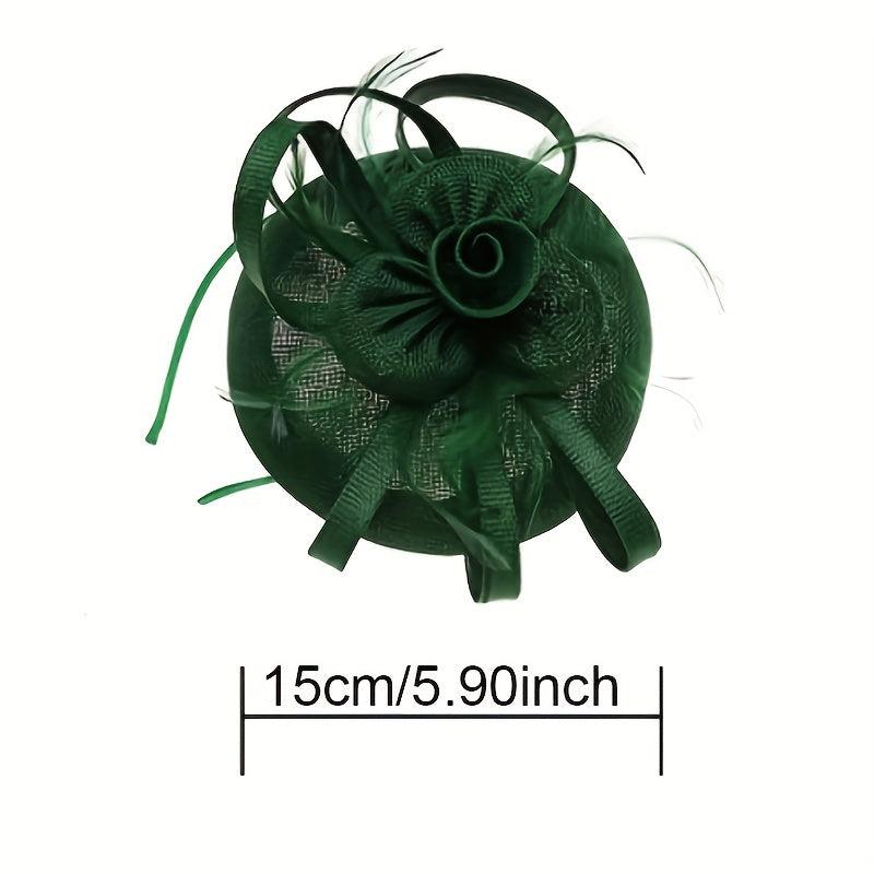 Sinamay Fascinator Faux Feather Head Piece for Tea Party Cocktail Party