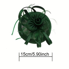 Sinamay Fascinator Faux Feather Head Piece for Tea Party Cocktail Party