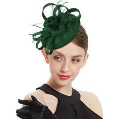 Sinamay Fascinator Faux Feather Head Piece for Tea Party Cocktail Party