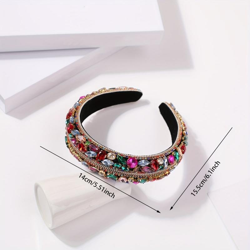 Colorful Crystal Headband Glitter Rhinestone Headdress for Party Prom