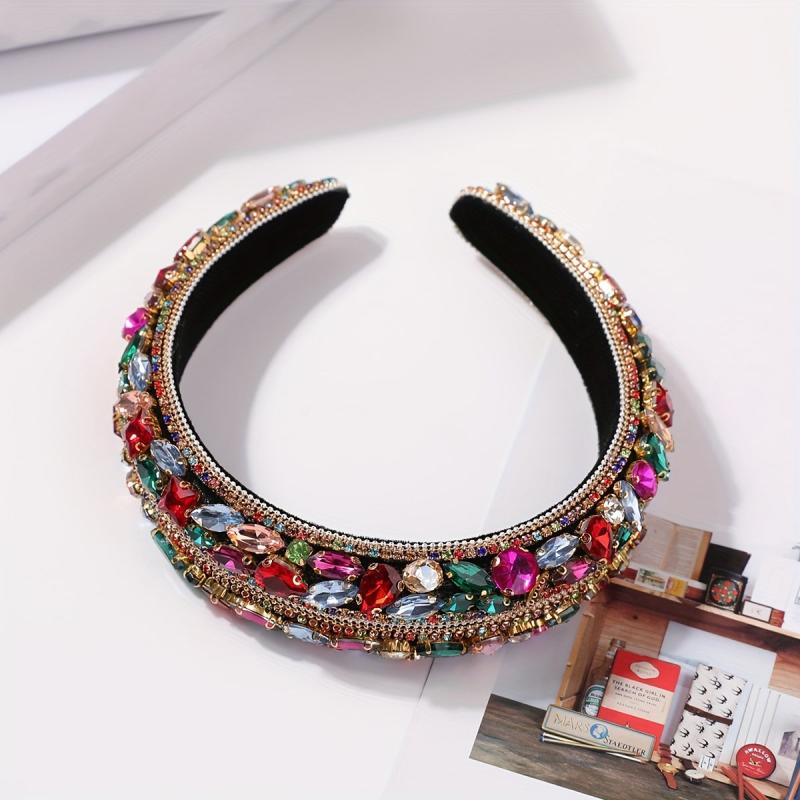 Colorful Crystal Headband Glitter Rhinestone Headdress for Party Prom
