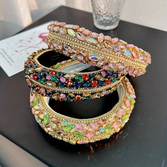 Colorful Crystal Headband Glitter Rhinestone Headdress for Party Prom