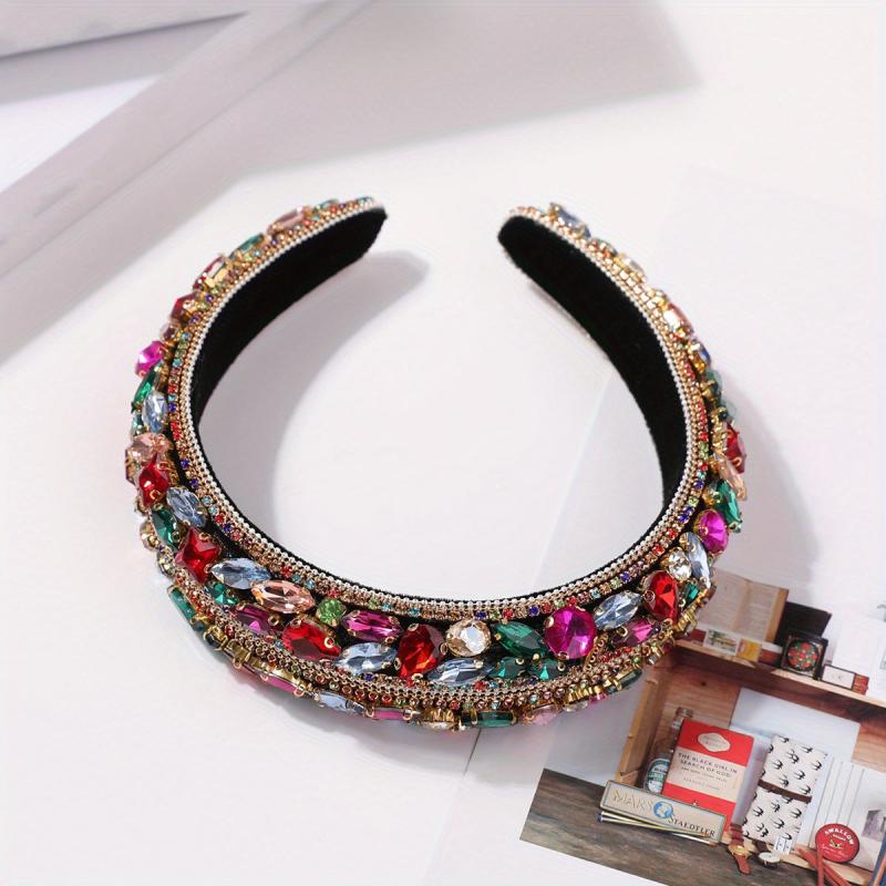 Colorful Crystal Headband Glitter Rhinestone Headdress for Party Prom