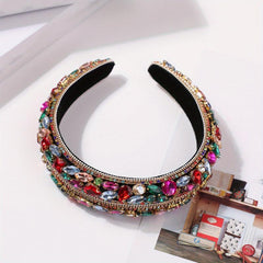 Colorful Crystal Headband Glitter Rhinestone Headdress for Party Prom