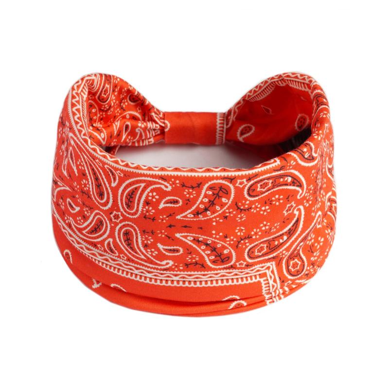Boho Paisley Pattern Hair Band Elastic Sports Sweatband
