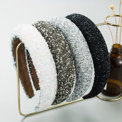 Rhinestone Faux Pearl Headband Sponge Padded Headdress