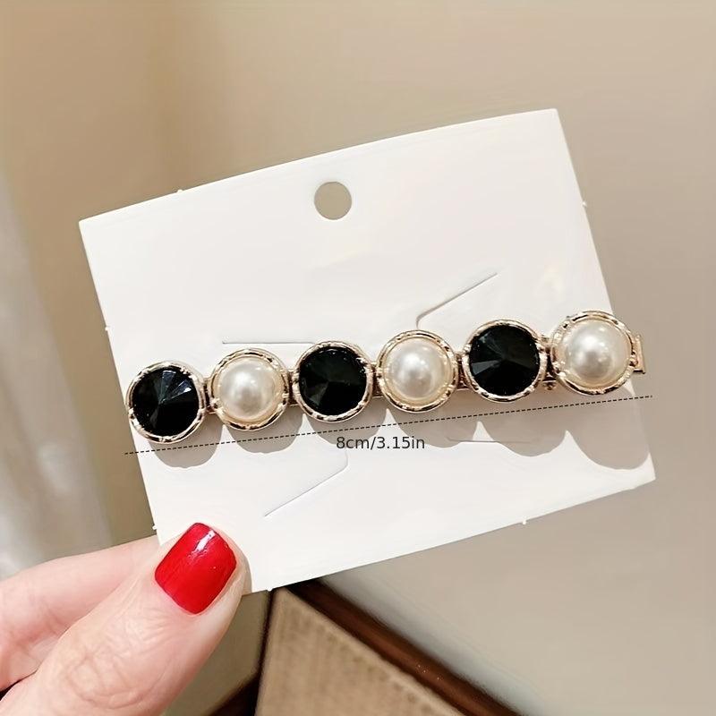 Faux Pearl Flower Hair Clip Duck Bill Clip