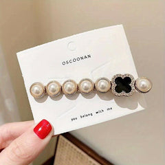 Faux Pearl Flower Hair Clip Duck Bill Clip