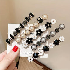 Faux Pearl Flower Hair Clip Duck Bill Clip