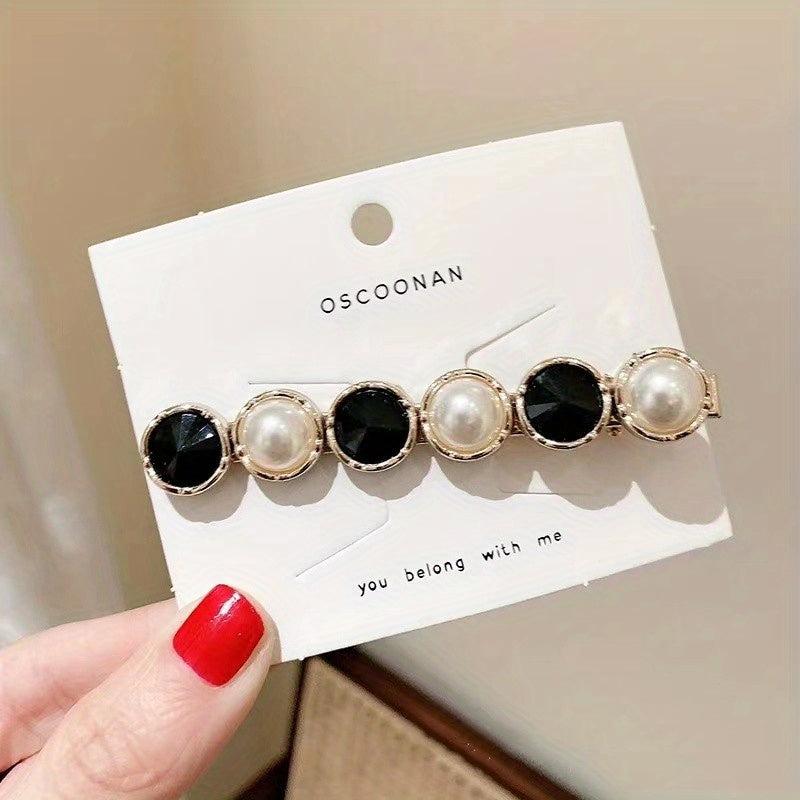 Faux Pearl Flower Hair Clip Duck Bill Clip