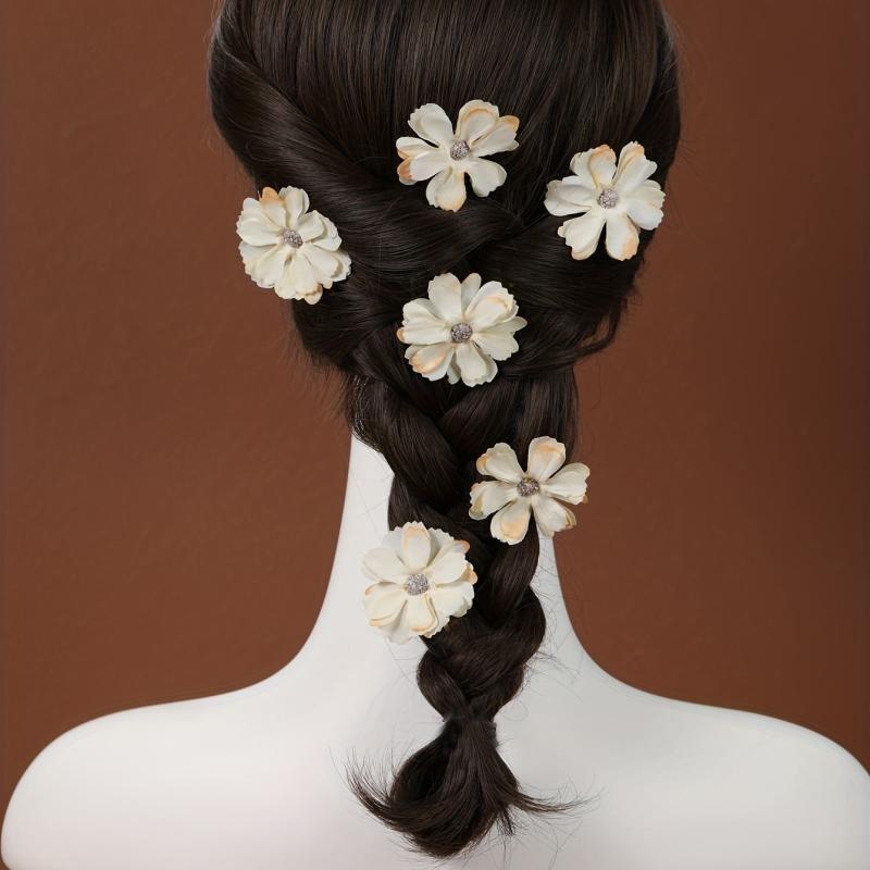 6pcs Bohemia Style Flower Decor Bobby Pin Hair Clip