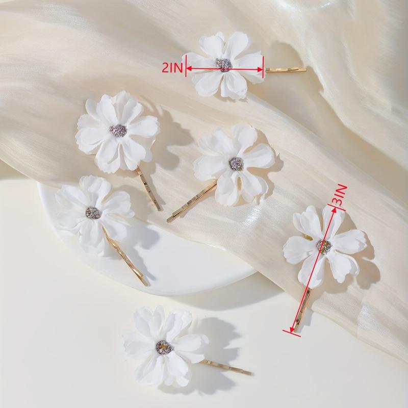 6pcs Bohemia Style Flower Decor Bobby Pin Hair Clip