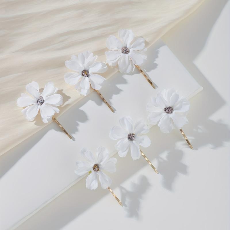 6pcs Bohemia Style Flower Decor Bobby Pin Hair Clip