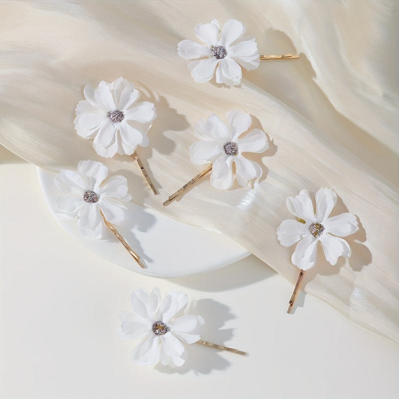 6pcs Bohemia Style Flower Decor Bobby Pin Hair Clip