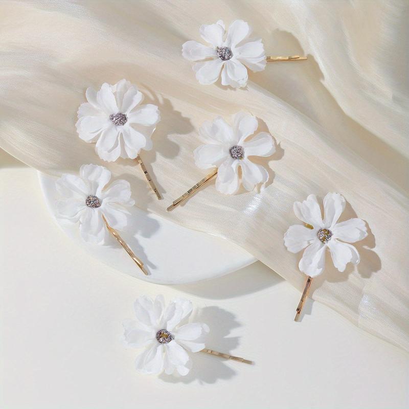 6pcs Bohemia Style Flower Decor Bobby Pin Hair Clip