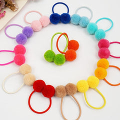40pcs Baby Girls Pom Pom Hair Ties Elastic Hair Ponytail Holders for Toddlers