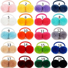 40pcs Baby Girls Pom Pom Hair Ties Elastic Hair Ponytail Holders for Toddlers