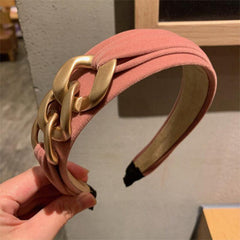Baroque Wide Padded Headband Vintage Elastic Hairband