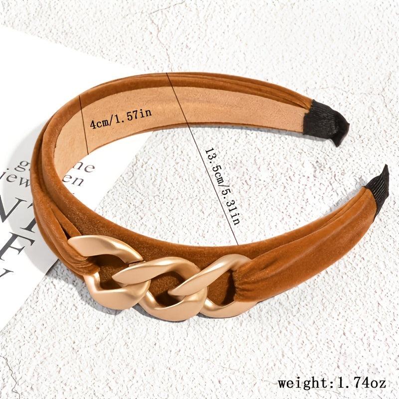 Baroque Wide Padded Headband Vintage Elastic Hairband