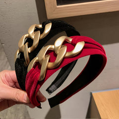 Baroque Wide Padded Headband Vintage Elastic Hairband