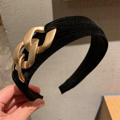Baroque Wide Padded Headband Vintage Elastic Hairband