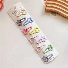 Hollow Star Hair Clip Metal Snap Candy Clip for Women Girls Hair Accessories