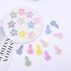 Hollow Star Hair Clip Metal Snap Candy Clip for Women Girls Hair Accessories