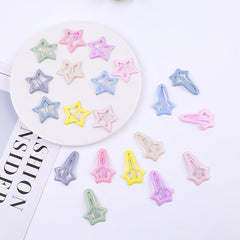 Hollow Star Hair Clip Metal Snap Candy Clip for Women Girls Hair Accessories