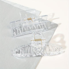 3pcs Transparent Cross Square Hair Claw Hair Clip for Women
