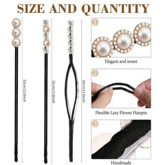 3pcs Lazy Flower Hairpin Hair Bun Maker Styling Accessories for Women Girls