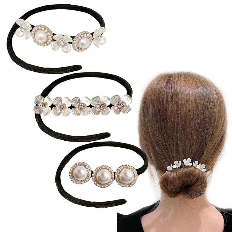 3pcs Lazy Flower Hairpin Hair Bun Maker Styling Accessories for Women Girls