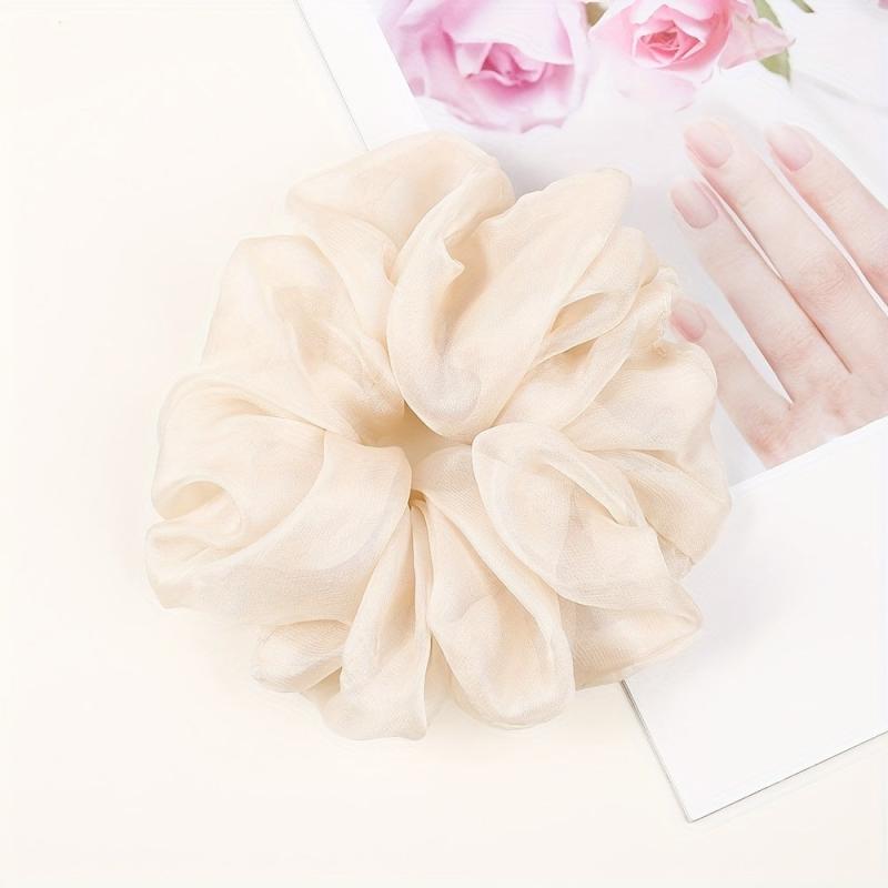 Large Hair Tie Solid Flower Scrunchie Hair Rope
