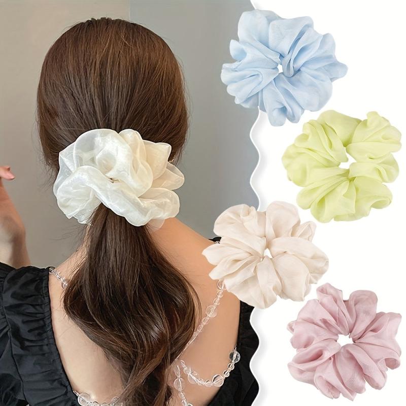 Large Hair Tie Solid Flower Scrunchie Hair Rope