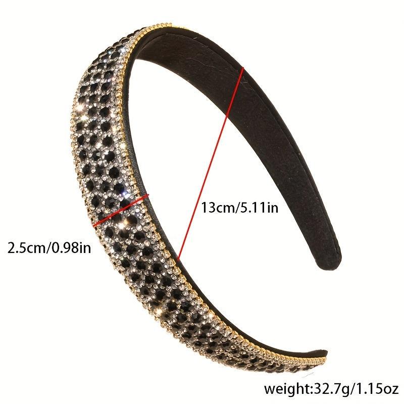 Baroque Rhinestone Headband Retro Style Hair Band Wide Brim Hair Accessories