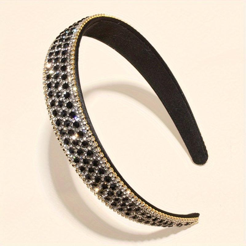 Baroque Rhinestone Headband Retro Style Hair Band Wide Brim Hair Accessories