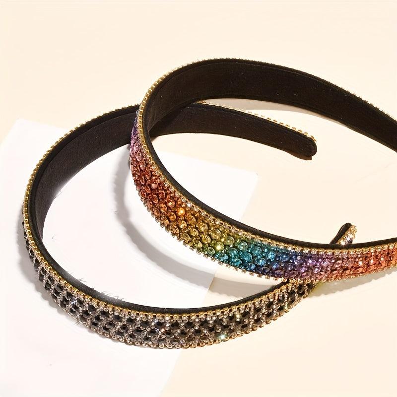 Baroque Rhinestone Headband Retro Style Hair Band Wide Brim Hair Accessories