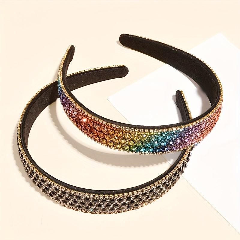 Baroque Rhinestone Headband Retro Style Hair Band Wide Brim Hair Accessories