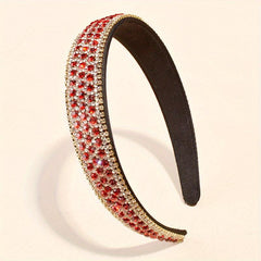 Baroque Rhinestone Headband Retro Style Hair Band Wide Brim Hair Accessories