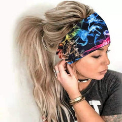 Colorful Leaf Butterfly Headband for Running Yoga Women