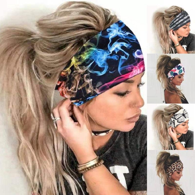 Colorful Leaf Butterfly Headband for Running Yoga Women