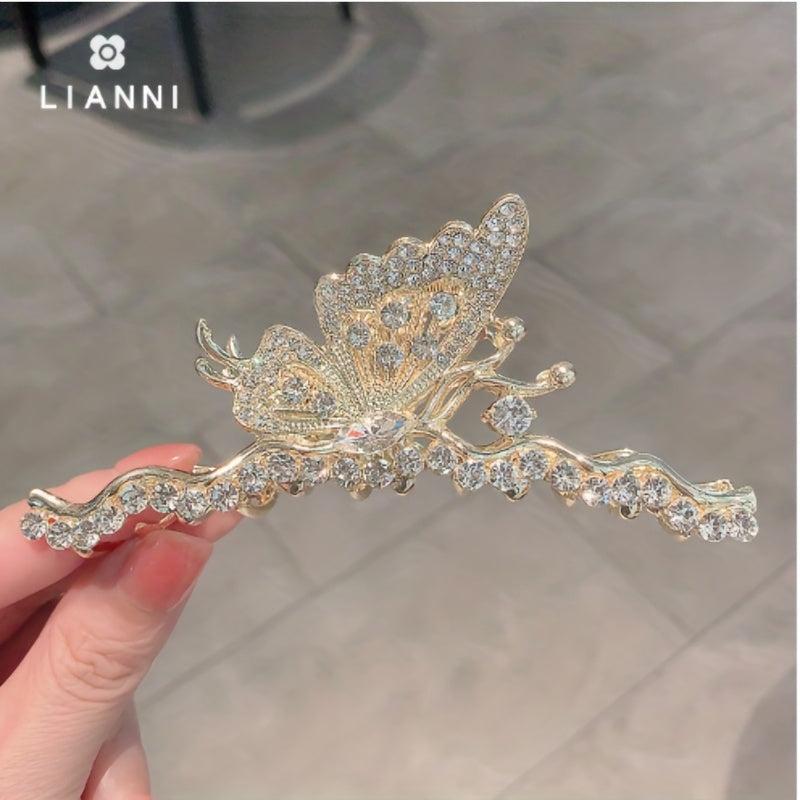 3pcs Rhinestone Butterfly Hair Claw for Women Girls