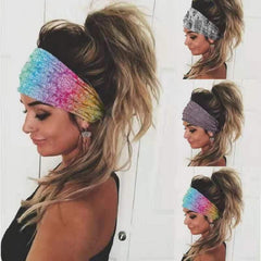 Summer Themed Hair Band Wide Sports Sweatband for Yoga Fitness Women Girls