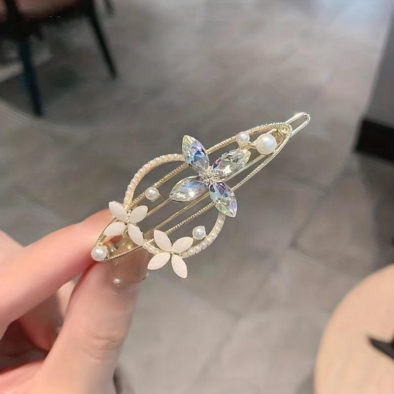 Rhinestone Zircon Opal Hair Clip Bobby Pin Bangs Clip