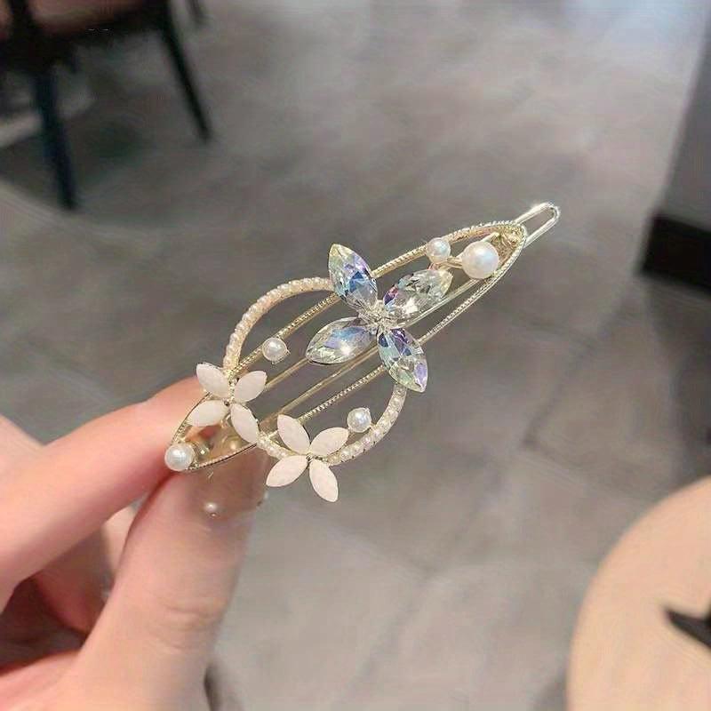 Rhinestone Zircon Opal Hair Clip Bobby Pin Bangs Clip